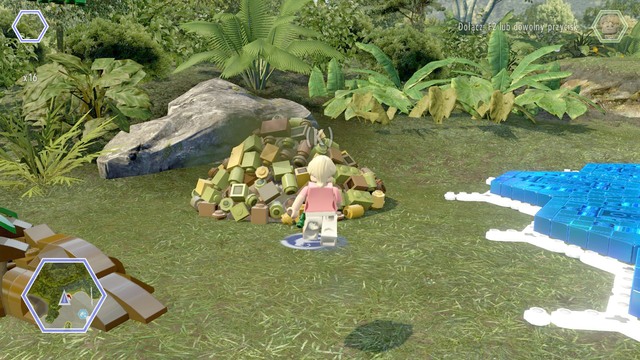 Walk to the dinosaur excrements and check which items are needed to heal him - Gyrosphere Valley | Jurassic World - secrets in free roam - Jurassic World - secrets in free roam - LEGO Jurassic World Game Guide & Walkthrough