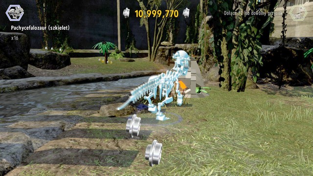 As pachycephalosaurus, destroy the rocks shown on the picture to receive the sixth golden brick - West Boardwalk | Jurassic World - secrets in free roam - Jurassic World - secrets in free roam - LEGO Jurassic World Game Guide & Walkthrough