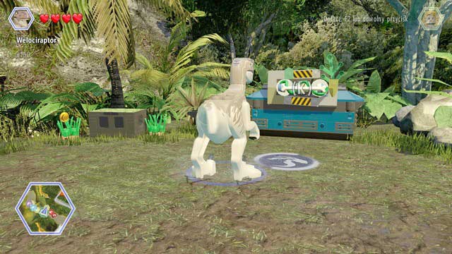 As raptor, walk to the container shown on the picture and pull the lever to open it - Long Grass | Jurassic Park - The Lost World - secrets in free roam - Jurassic Park - The Lost World - secrets in free roam - LEGO Jurassic World Game Guide & Walkthrough