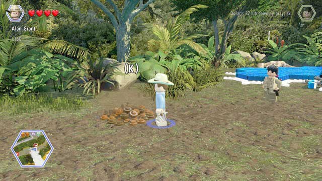 As Grant, walk to the pile of ground and dig up the brick from it - Long Grass | Jurassic Park - The Lost World - secrets in free roam - Jurassic Park - The Lost World - secrets in free roam - LEGO Jurassic World Game Guide & Walkthrough