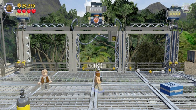 After you have launched the pig, use the ladder and climb to the higher level of the pen - Welcome to the Jurassic World | Jurassic World - walkthrough - Jurassic World - walkthrough - LEGO Jurassic World Game Guide & Walkthrough