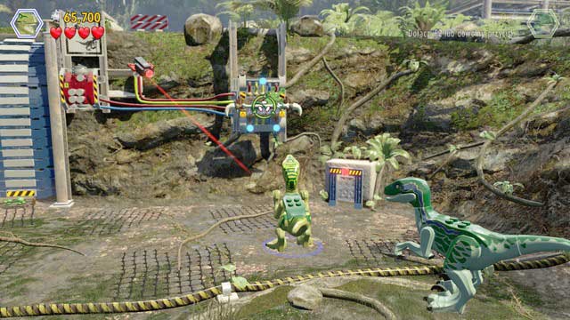 Make it over to the right side and destroy the blue containers - Welcome to the Jurassic World | Jurassic World - walkthrough - Jurassic World - walkthrough - LEGO Jurassic World Game Guide & Walkthrough