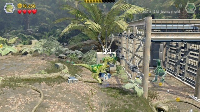 As soon as you reach the location on the screenshot, pull the lever, as any of the raptors and switch to the other one - Welcome to the Jurassic World | Jurassic World - walkthrough - Jurassic World - walkthrough - LEGO Jurassic World Game Guide & Walkthrough