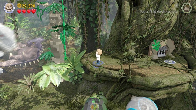 After you have destroyed the pole, ride up to it and build a platform for the gyrosphere, which will make it possible for it to get to the higher level; then go right - Gyrosphere Valley | Jurassic World - walkthrough - Jurassic World - walkthrough - LEGO Jurassic World Game Guide & Walkthrough