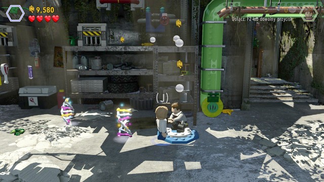 After you make it over into the building, walk over to the left side and as Zach, give Grey a boost to the upper level - Out of Bounds | Jurassic World - walkthrough - Jurassic World - walkthrough - LEGO Jurassic World Game Guide & Walkthrough