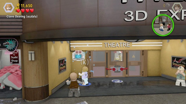 Cut to Claire and get to the theatre main entrance - Under Attack | Jurassic World - walkthrough - Jurassic World - walkthrough - LEGO Jurassic World Game Guide & Walkthrough