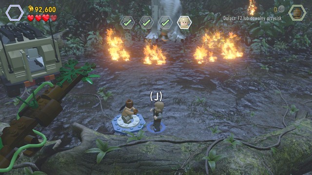 Use the bricks to build a catapult, give Owen a boost and launch him towards the tyrannosaur - Under Attack | Jurassic World - walkthrough - Jurassic World - walkthrough - LEGO Jurassic World Game Guide & Walkthrough