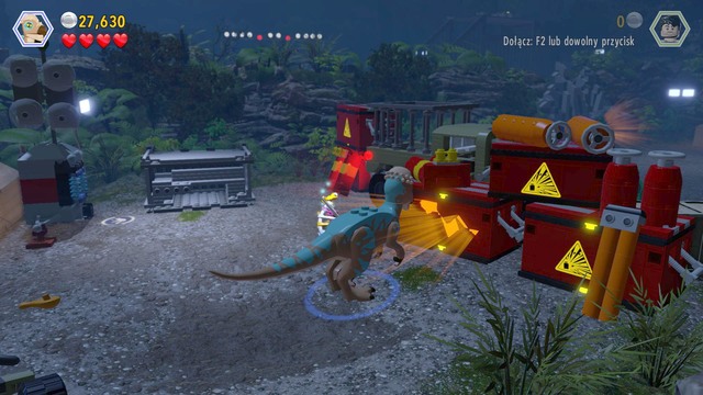 After you have cured the pachycephalosaur, make it approach the containers that that you can see in the screenshot and use force o the orange brick - InGen Arrival | Jurassic Park - The Lost World - walkthrough - Jurassic Park - The Lost World - walkthrough - LEGO Jurassic World Game Guide & Walkthrough