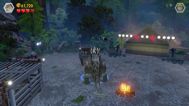 As the stegosaurus, approach the cage with another dinosaur and smash the orange LEGO wall - InGen Arrival | Jurassic Park - The Lost World - walkthrough - Jurassic Park - The Lost World - walkthrough - LEGO Jurassic World Game Guide & Walkthrough