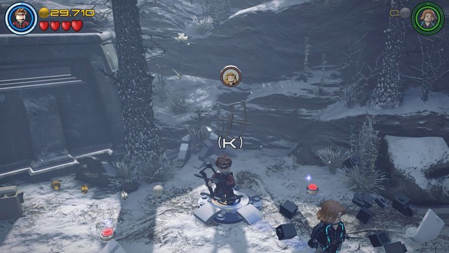 Walk towards the place shown on the picture as Black Widow and dig up the bricks needed for creating a platform - Struck Off the List - Walkthrough - LEGO Marvels Avengers - Game Guide and Walkthrough