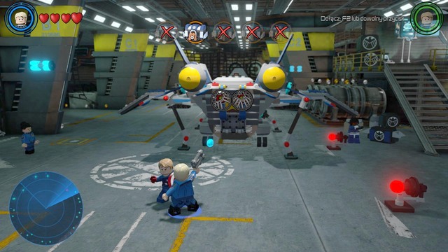 Last, fifth container is in the plane in the middle of the hangar - Helicarrier Havoc - Walkthrough - LEGO Marvels Avengers - Game Guide and Walkthrough