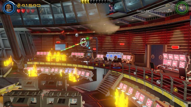 First lever can be moved using the console on the right side of the control center - Helicarrier Havoc - Walkthrough - LEGO Marvels Avengers - Game Guide and Walkthrough