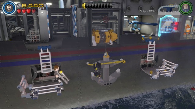 Use the yellow rod hanging on the anchor in order to get to the other side - Lack of Insight - Walkthrough - LEGO Marvels Avengers - Game Guide and Walkthrough