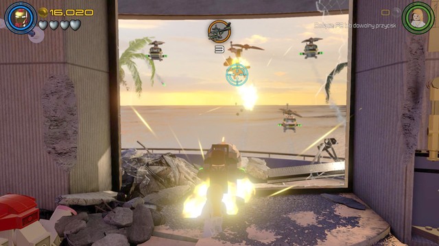 Walk towards the destroyed machine as Stark after opening the door and fix it - Ready, A.I.M., Fire - Walkthrough - LEGO Marvels Avengers - Game Guide and Walkthrough