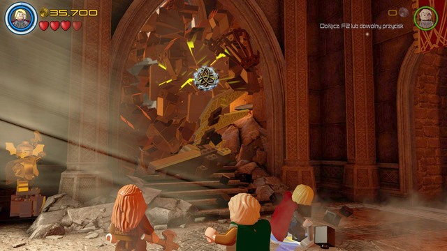 Use the stairs to get to higher floor and destroy the brick object lying under the collapsed passage - Lost in the Aether - Walkthrough - LEGO Marvels Avengers - Game Guide and Walkthrough