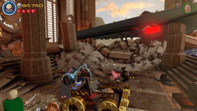 Once you reach the destination, destroy the brick objects shown on the picture and then use them to create the first part of the battering ram - Lost in the Aether - Walkthrough - LEGO Marvels Avengers - Game Guide and Walkthrough