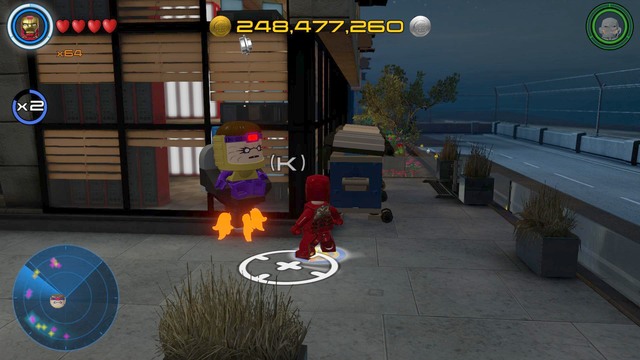 Walk towards M - Side missions - S.H.I.E.L.D. Base - secrets - LEGO Marvels Avengers - Game Guide and Walkthrough