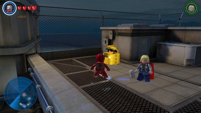 The third generator must be constructed from bricks that were hidden in the golden container shown on the picture - Golden bricks - S.H.I.E.L.D. Base - secrets - LEGO Marvels Avengers - Game Guide and Walkthrough