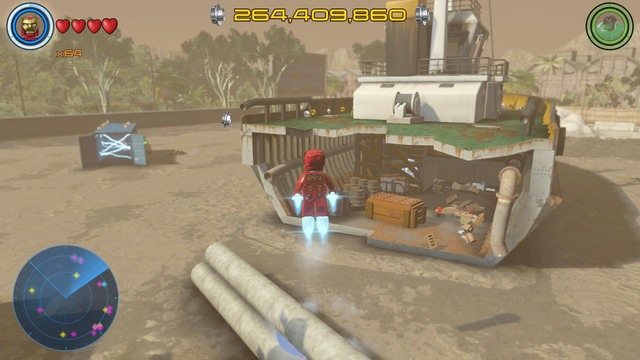 Fifth is inside the shipwreck, behind the brick boards - Characters - South Africa - secrets - LEGO Marvels Avengers - Game Guide and Walkthrough