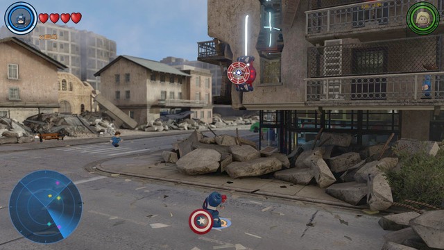 Once you reach the place shown on the picture, prepare Vision and Captain America - Golden bricks - Sokovia - secrets - LEGO Marvels Avengers - Game Guide and Walkthrough