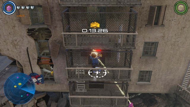 While controlling the civilian you must get to the golden brick in the required time - Golden bricks - Sokovia - secrets - LEGO Marvels Avengers - Game Guide and Walkthrough