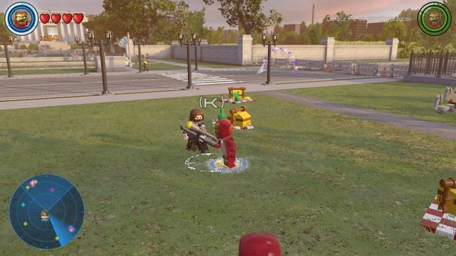 Next to the Washingtons statue there is the Winter Soldier from whom you can take mission - Side missions - Washington - secrets - LEGO Marvels Avengers - Game Guide and Walkthrough