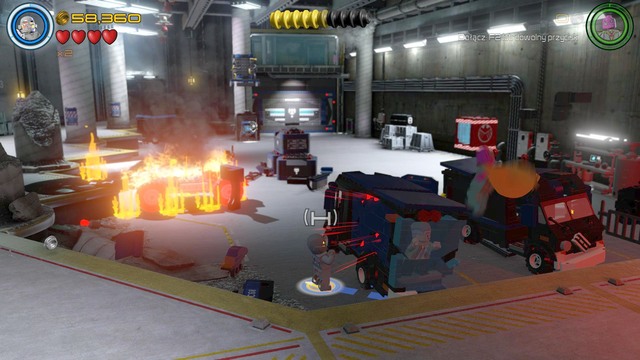 You will find Stan Lee imprisoned in the car in the garage - Stan Lee / Red brick - A Loki Entrance - secrets - LEGO Marvels Avengers - Game Guide and Walkthrough