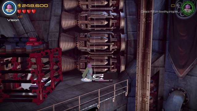 Go airborne during the action in the fortress and turn left, to the laser blockade of the passage - Characters - Rail Hydra - secrets - LEGO Marvels Avengers - Game Guide and Walkthrough