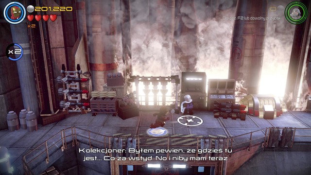 Walk towards the Collector in the fortress shown on the picture and accept the mission - Stan Lee / Red brick - Rail Hydra - secrets - LEGO Marvels Avengers - Game Guide and Walkthrough