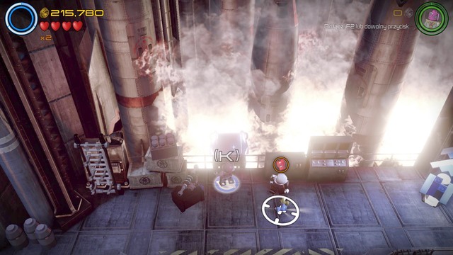 Fly up after activating the lever and use Ultrons powers to destroy the container shown on the picture - Stan Lee / Red brick - Rail Hydra - secrets - LEGO Marvels Avengers - Game Guide and Walkthrough