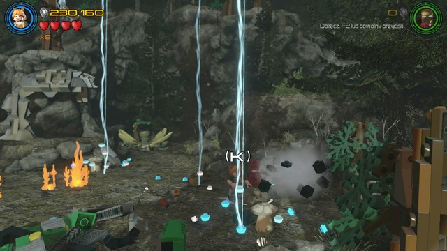 When Thor is casting lightning, walk towards the place shown on the picture and destroy the brick objects that are blocking access to the tunnel - Characters - Shakespeare in the Park - secrets - LEGO Marvels Avengers - Game Guide and Walkthrough