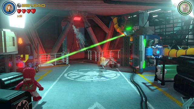 Ahead of the forklift there is a generator that you must charge as Thor - Minikits - Helicarrier Havoc - secrets - LEGO Marvels Avengers - Game Guide and Walkthrough