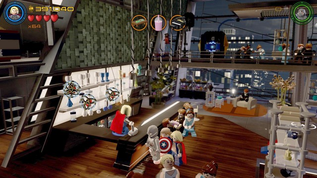 Walk towards the bar on the left side - Minikits - No Strings On Me - secrets - LEGO Marvels Avengers - Game Guide and Walkthrough