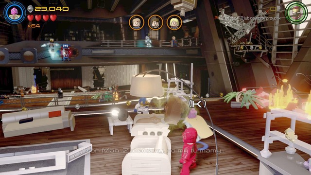 Walk as Vision to the right side of the couch shown on the picture and activate the special ability - Minikits - No Strings On Me - secrets - LEGO Marvels Avengers - Game Guide and Walkthrough