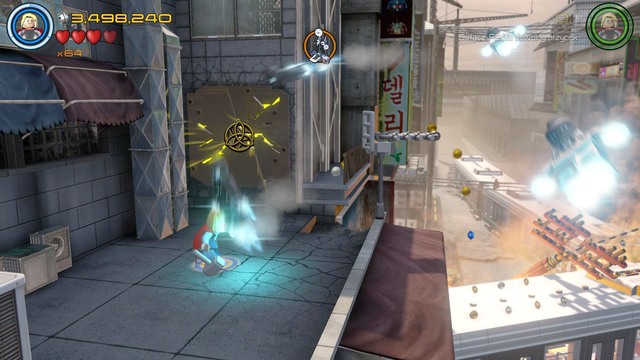 Another Minikit can be found during the action on the boulevard - Minikits - Korea Prospects - secrets - LEGO Marvels Avengers - Game Guide and Walkthrough