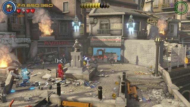 Walk towards the monument shown on the picture and scan the area - Minikits - Rise of Ultron - secrets - LEGO Marvels Avengers - Game Guide and Walkthrough