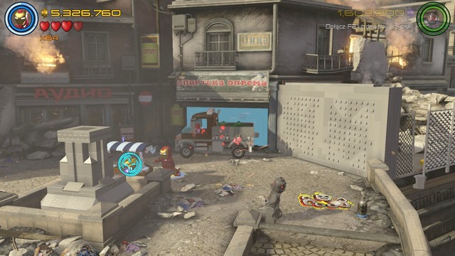 Behind the monument there will be a small booth that you must destroy - Minikits - Rise of Ultron - secrets - LEGO Marvels Avengers - Game Guide and Walkthrough