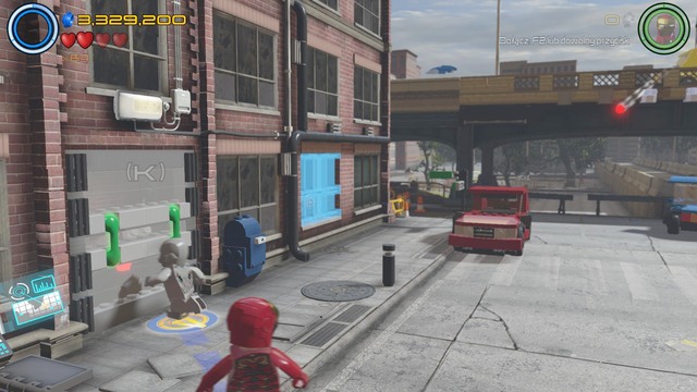 Walk to the left side where you will find two handles - Stan Lee / Red brick - Lack of Insight - secrets - LEGO Marvels Avengers - Game Guide and Walkthrough