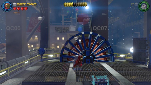 The last token is hidden behind the blue circle shown on the picture - Characters - Ready, A.I.M., Fire - secrets - LEGO Marvels Avengers - Game Guide and Walkthrough