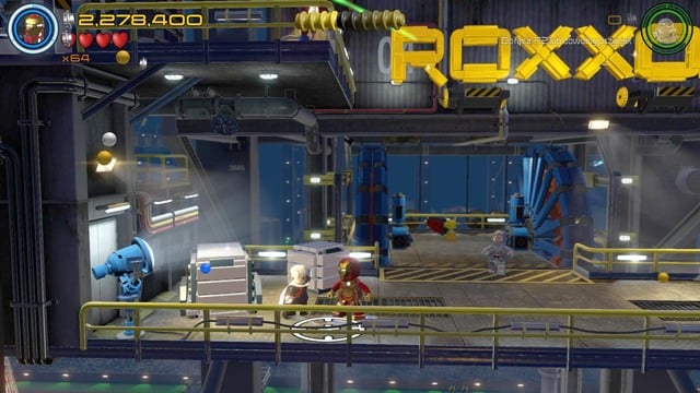 In order to gain access to the red brick you must accept the mission from the Collector - the place where you can do it is shown on the above picture - Stan Lee / Red brick - Ready, A.I.M., Fire - secrets - LEGO Marvels Avengers - Game Guide and Walkthrough