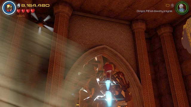 After reaching another blocked passage go airborne as any character and look to the left - Minikits - Lost in the Aether - secrets - LEGO Marvels Avengers - Game Guide and Walkthrough