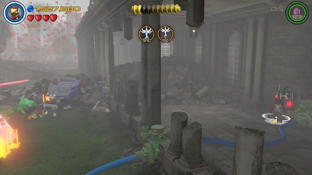 Walk to the right side and use control panel to activate the sprinklers - Characters - Lost in the Aether - secrets - LEGO Marvels Avengers - Game Guide and Walkthrough