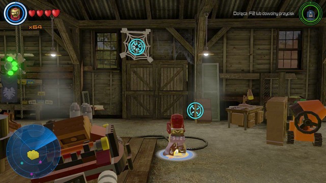 The last golden brick can be obtained after destroying six spiders webs in the barn - Golden bricks - Bartons Farm - secrets - LEGO Marvels Avengers - Game Guide and Walkthrough