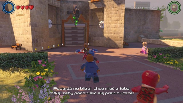 Walk on the platform shown on the picture as Captain America and reflect the laser at two switches on the opposite side - Golden bricks - North Manhattan - secrets - LEGO Marvels Avengers - Game Guide and Walkthrough