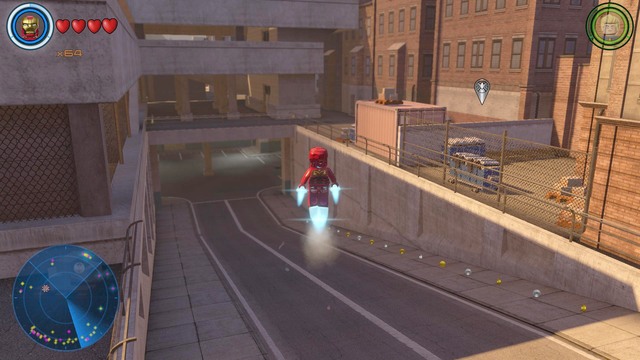 The place shown on the picture marks the only multi-floor parking available in this area - Golden bricks - Southern Manhattan - secrets - LEGO Marvels Avengers - Game Guide and Walkthrough