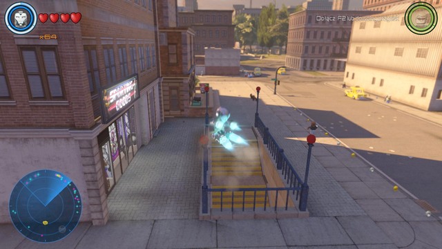 Near the roundabout in the central part you will find a metro entrance in which you will find another container - Golden bricks - Southern Manhattan - secrets - LEGO Marvels Avengers - Game Guide and Walkthrough