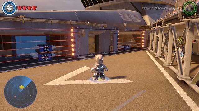 On the prow of the Helicarrier you will find the place shown on the picture - Golden bricks - S.H.I.E.L.D. Helicarrier - secrets - LEGO Marvels Avengers - Game Guide and Walkthrough