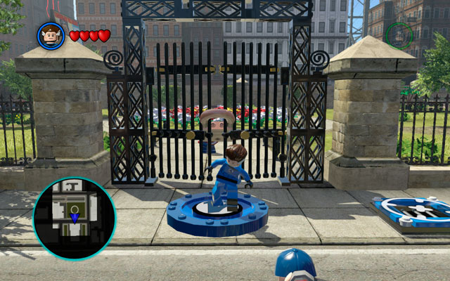 Destroy the satellite antenna standing next to the TV Van and build Fantastic Four panel from debris - S.H.I.E.L.D. Helicarrier / Baxter Building | Walkthrough - Walkthrough - LEGO Marvel Super Heroes Game Guide & Walkthrough