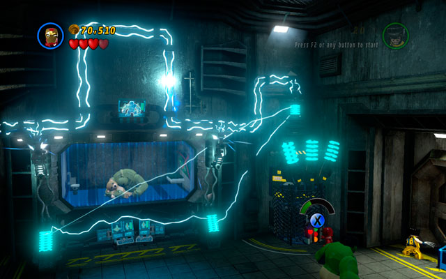 Defeat all opponents and head to the right - under the wall you will find some objects, that should be destroyed - Rock Up at the Lock Up | Walkthrough - Walkthrough - LEGO Marvel Super Heroes Game Guide & Walkthrough