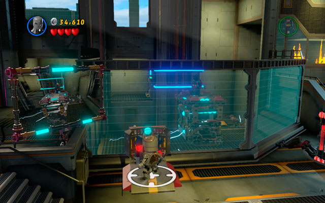 In new area defeat all enemies, then turn right and use a computer located in the corridor - Rebooted, Resuited | Walkthrough - Walkthrough - LEGO Marvel Super Heroes Game Guide & Walkthrough